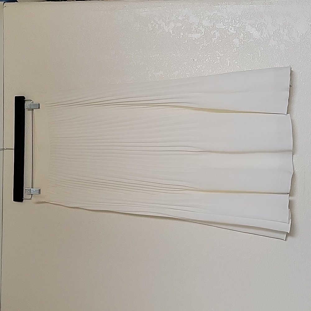 J. Crew Cream Pleated Midi Skirt